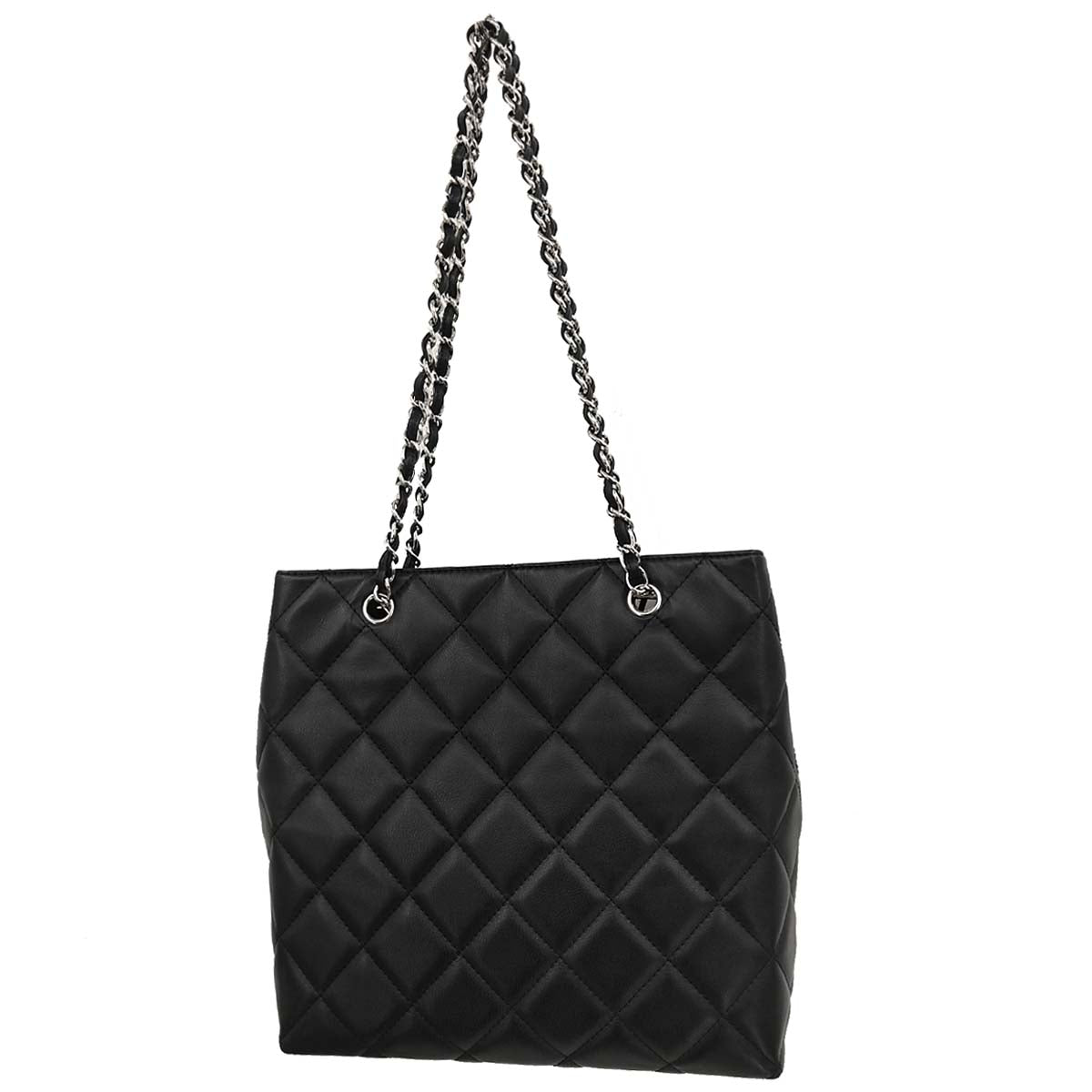 Chanel Black Calfskin Shoulder Tote Bag