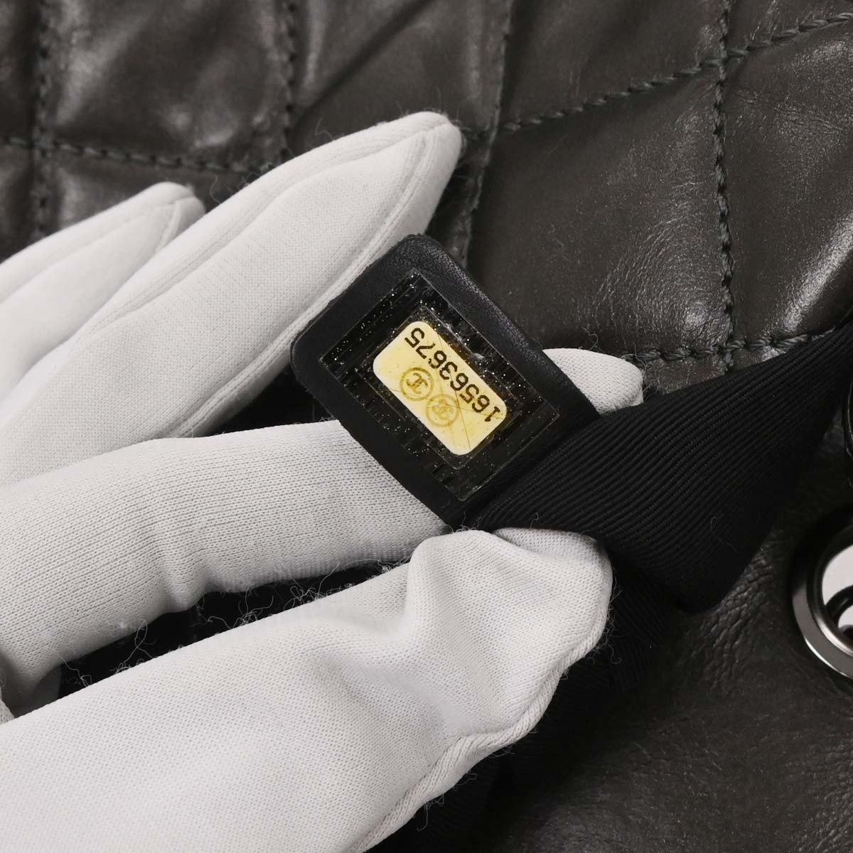 Chanel 2012 Gray Calfskin Luxury Line Chain Shoulder Bag