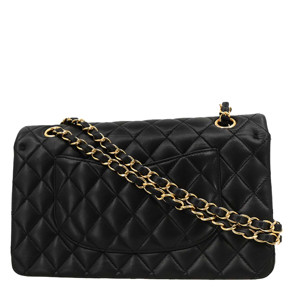 Chanel 2015-2016 Black Lambskin Medium Classic Double Flap Shoulder Bag