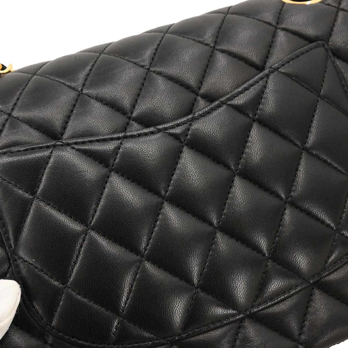 Chanel 2015-2016 Black Lambskin Medium Classic Double Flap Shoulder Bag