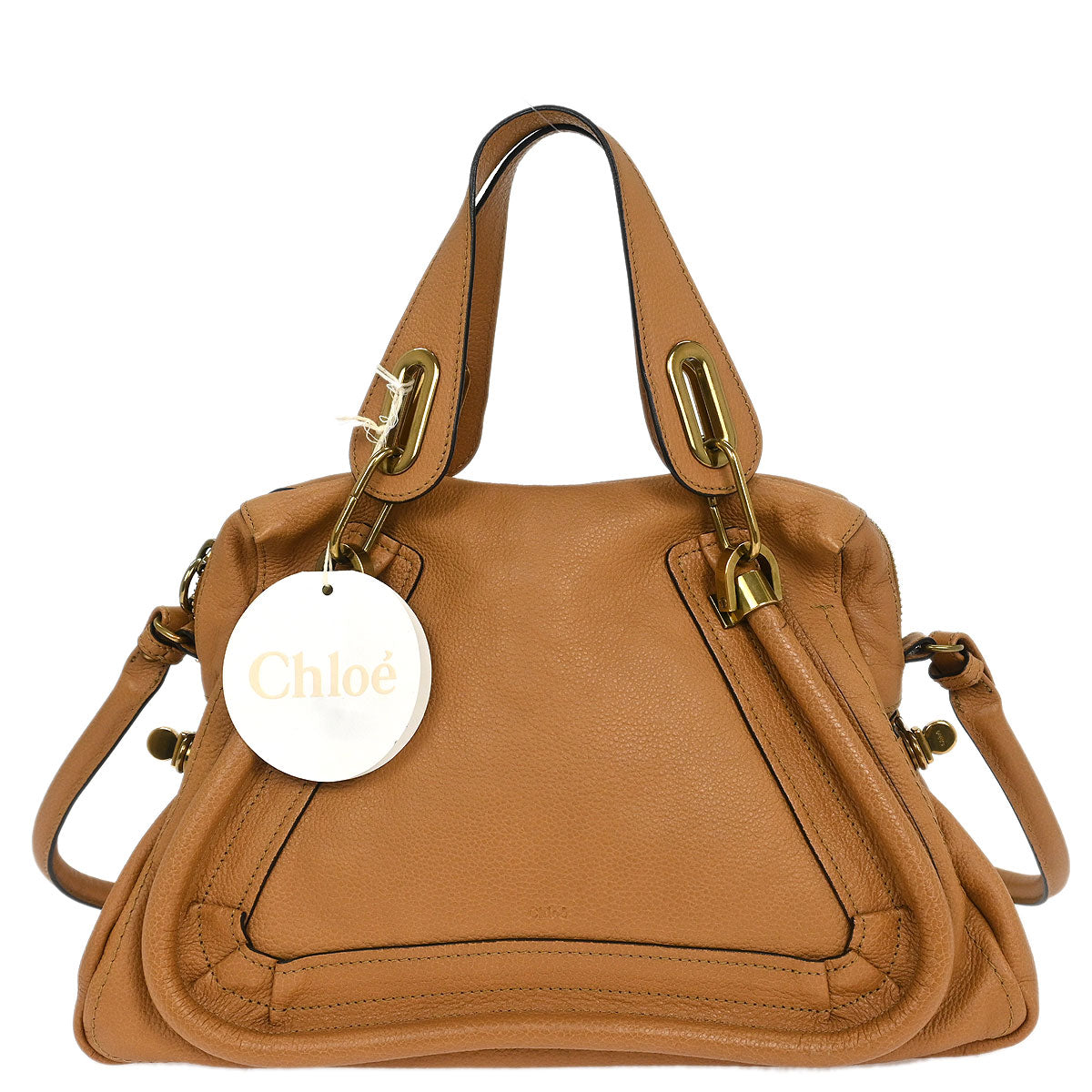 Chloe Brown Leather Parary 2way Shoulder Handbag