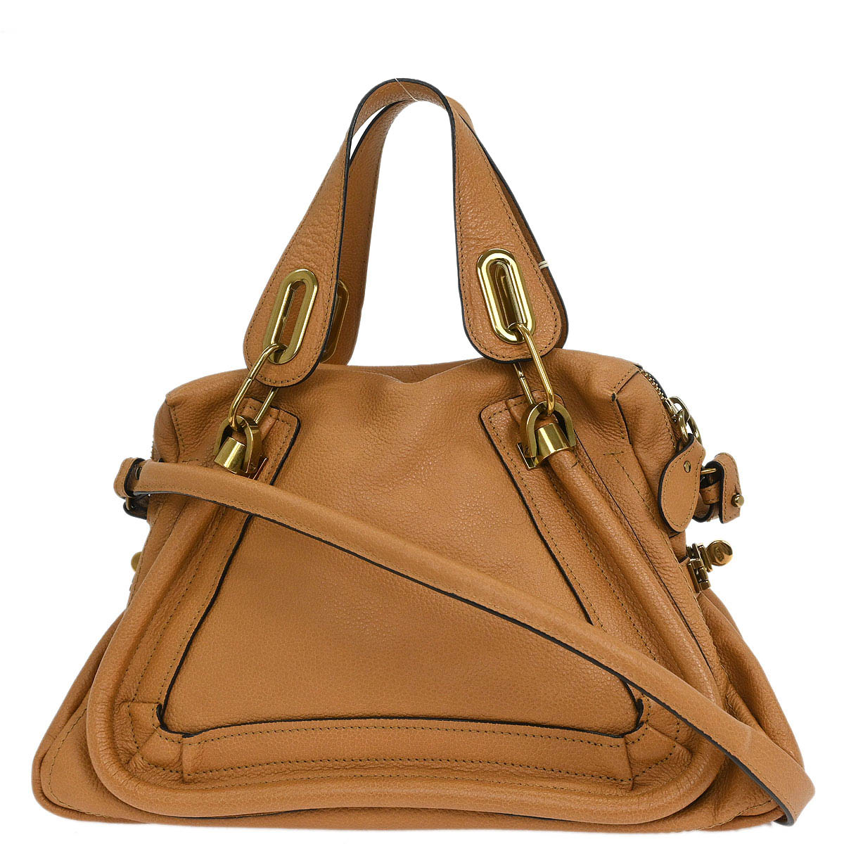 Chloe Brown Leather Parary 2way Shoulder Handbag