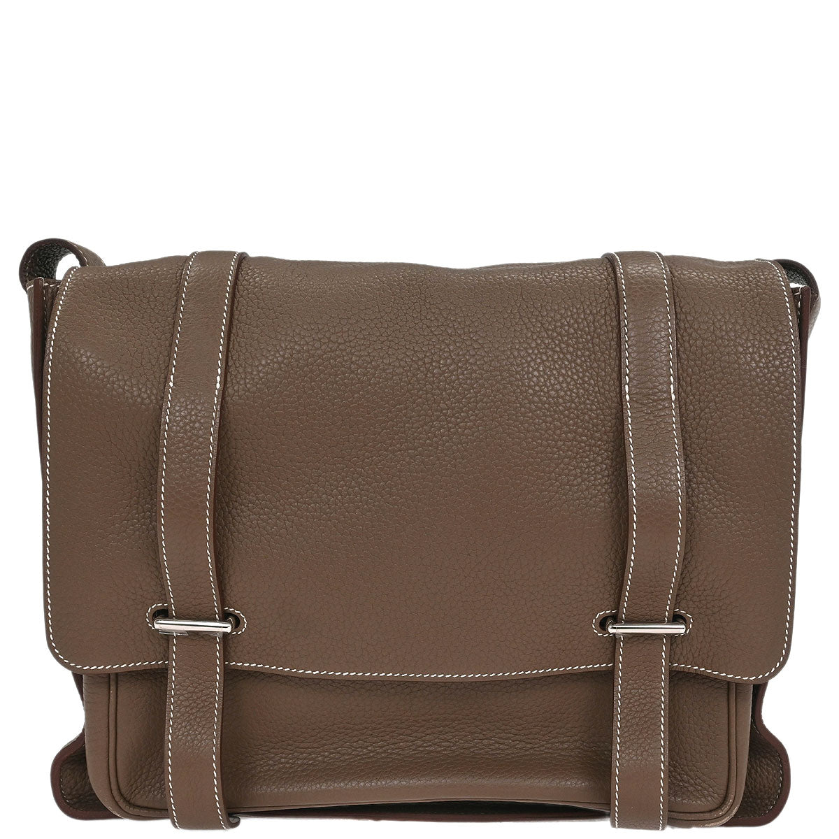 Hermes 2013 Etoupe Taurillon Clemence Steve Caporal 35 Shoulder Bag