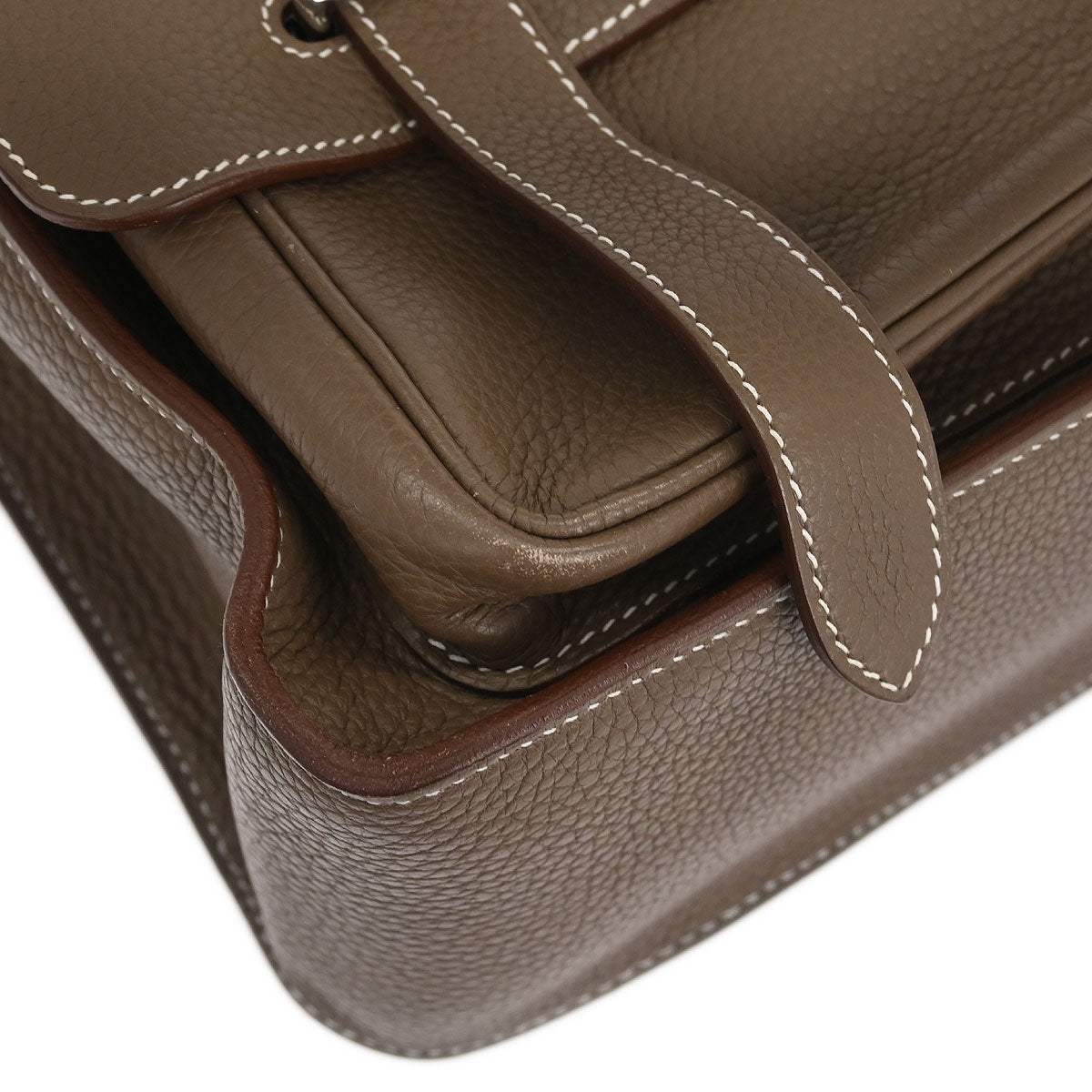 Hermes 2013 Etoupe Taurillon Clemence Steve Caporal 35 Shoulder Bag