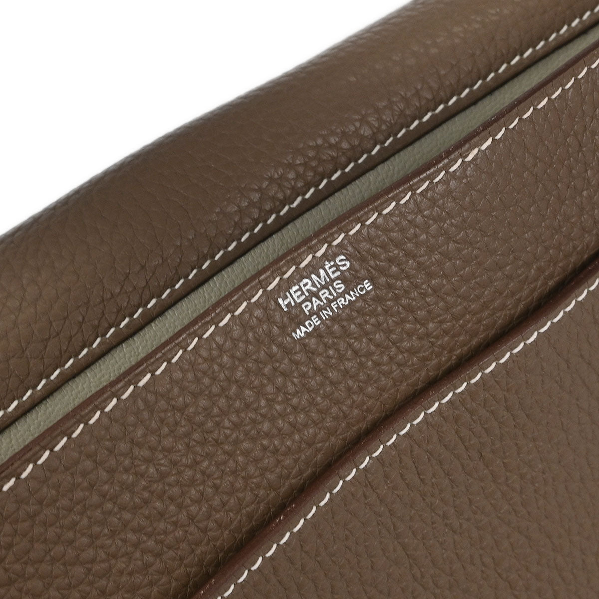 Hermes 2013 Etoupe Taurillon Clemence Steve Caporal 35 Shoulder Bag