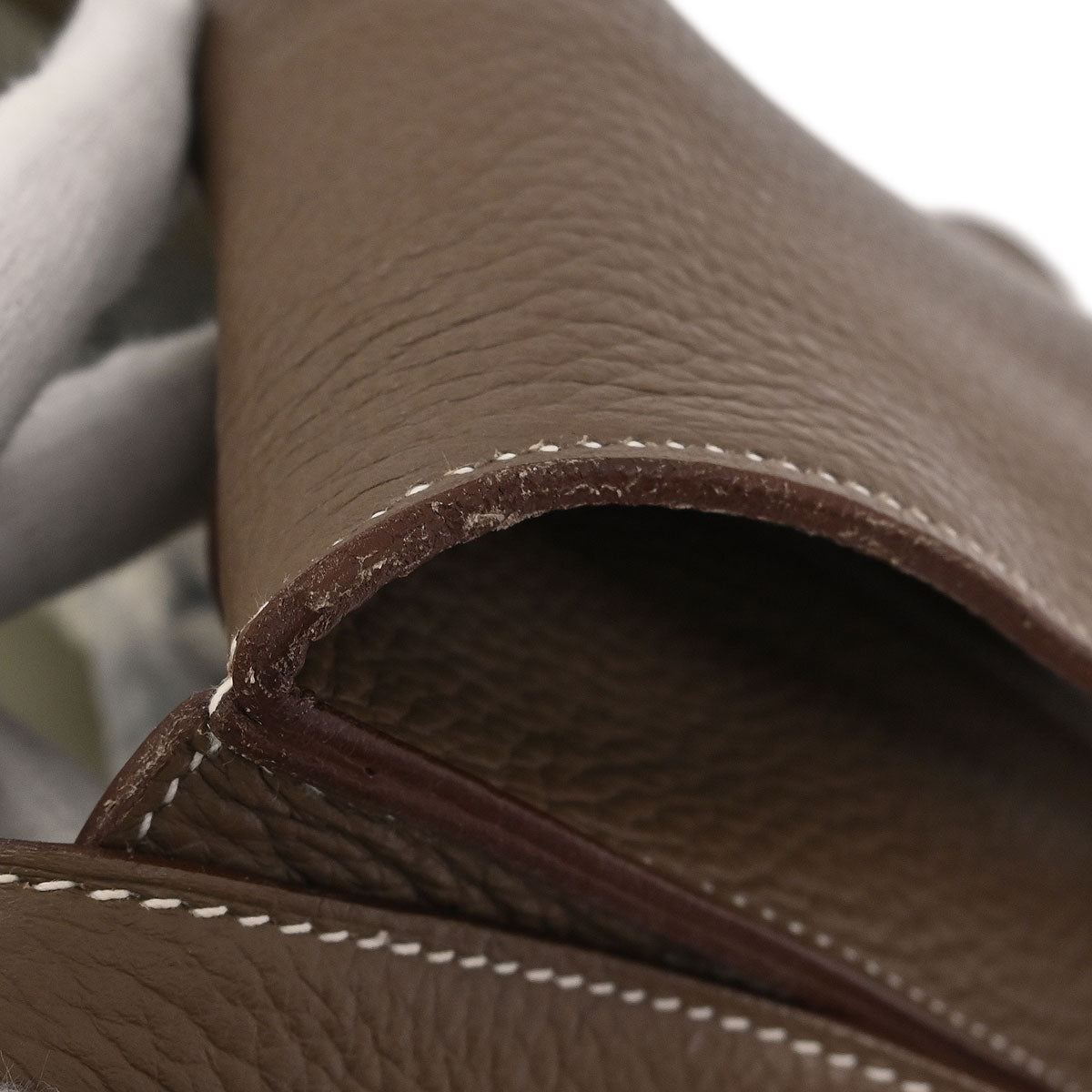 Hermes 2013 Etoupe Taurillon Clemence Steve Caporal 35 Shoulder Bag