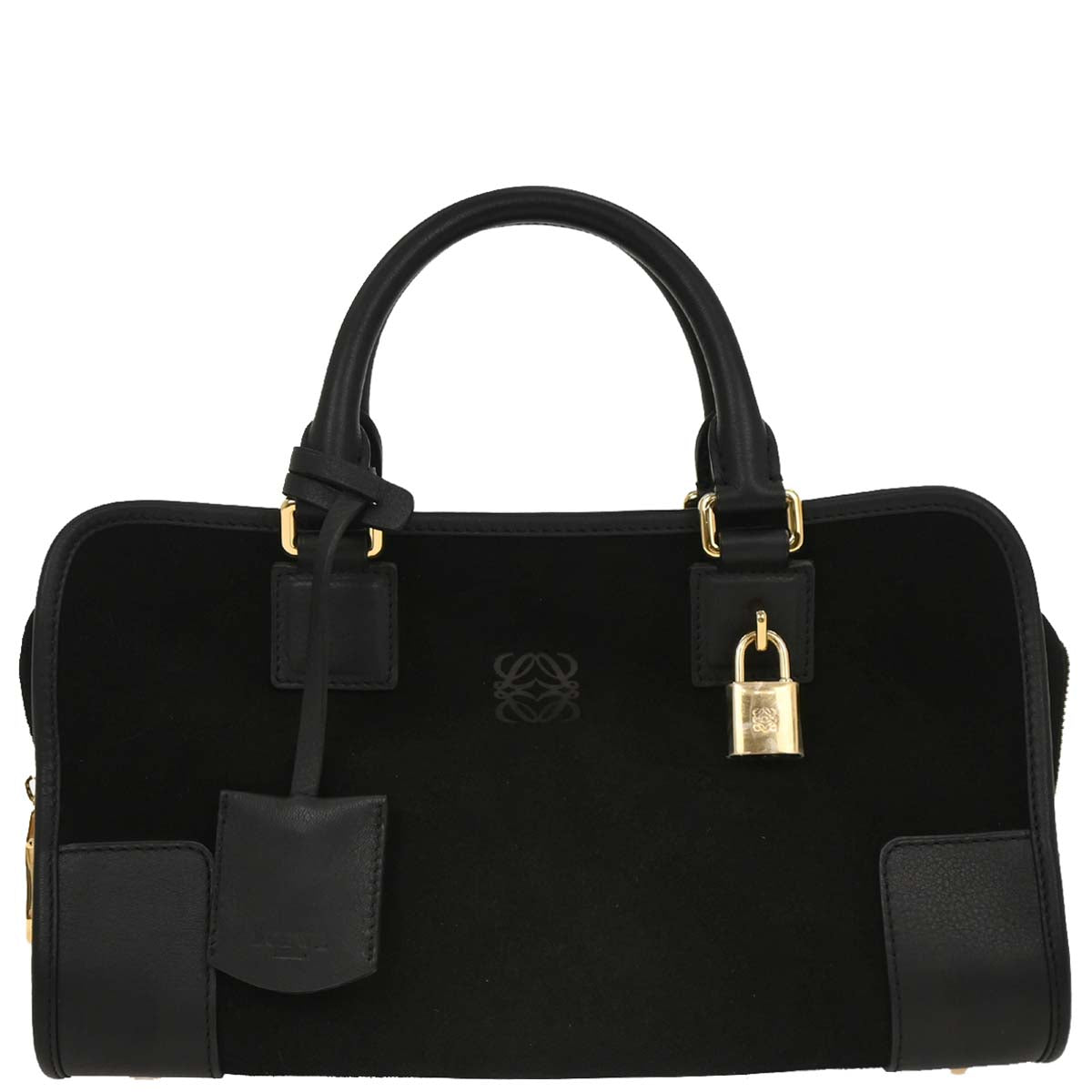 Loewe Black Suede Leather Amazona 28 Handbag