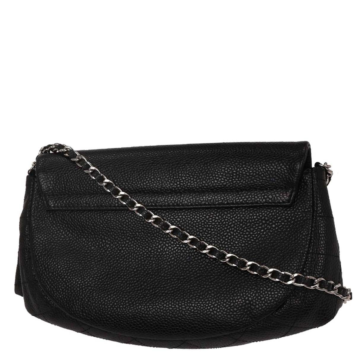 Chanel 2011 Black Caviar Half-Moon WOC Wallet On Chain