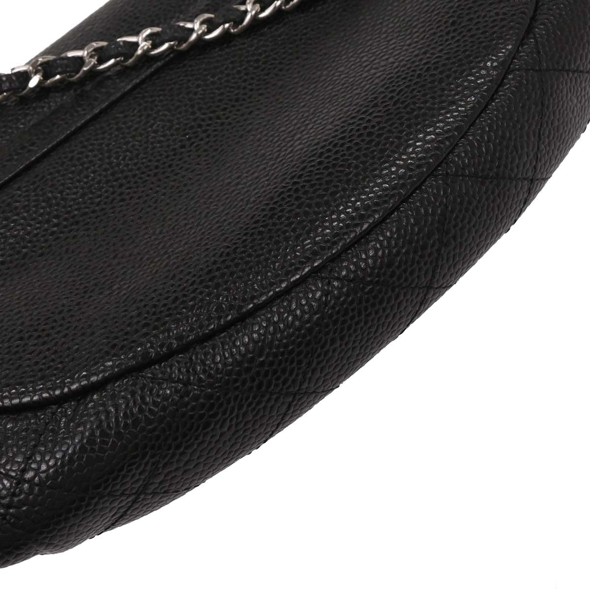 Chanel 2011 Black Caviar Half-Moon WOC Wallet On Chain