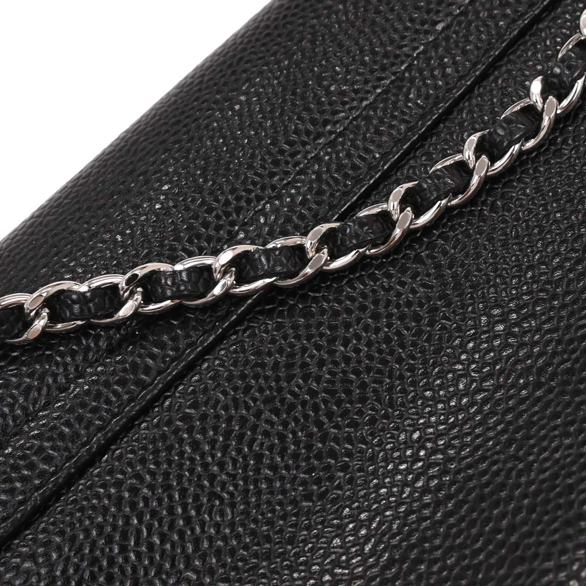 Chanel 2011 Black Caviar Half-Moon WOC Wallet On Chain