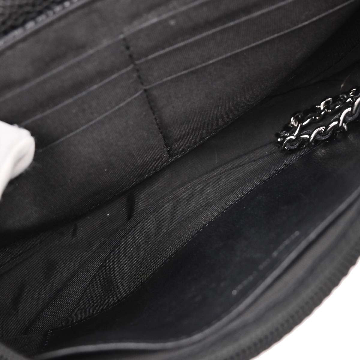 Chanel 2011 Black Caviar Half-Moon WOC Wallet On Chain
