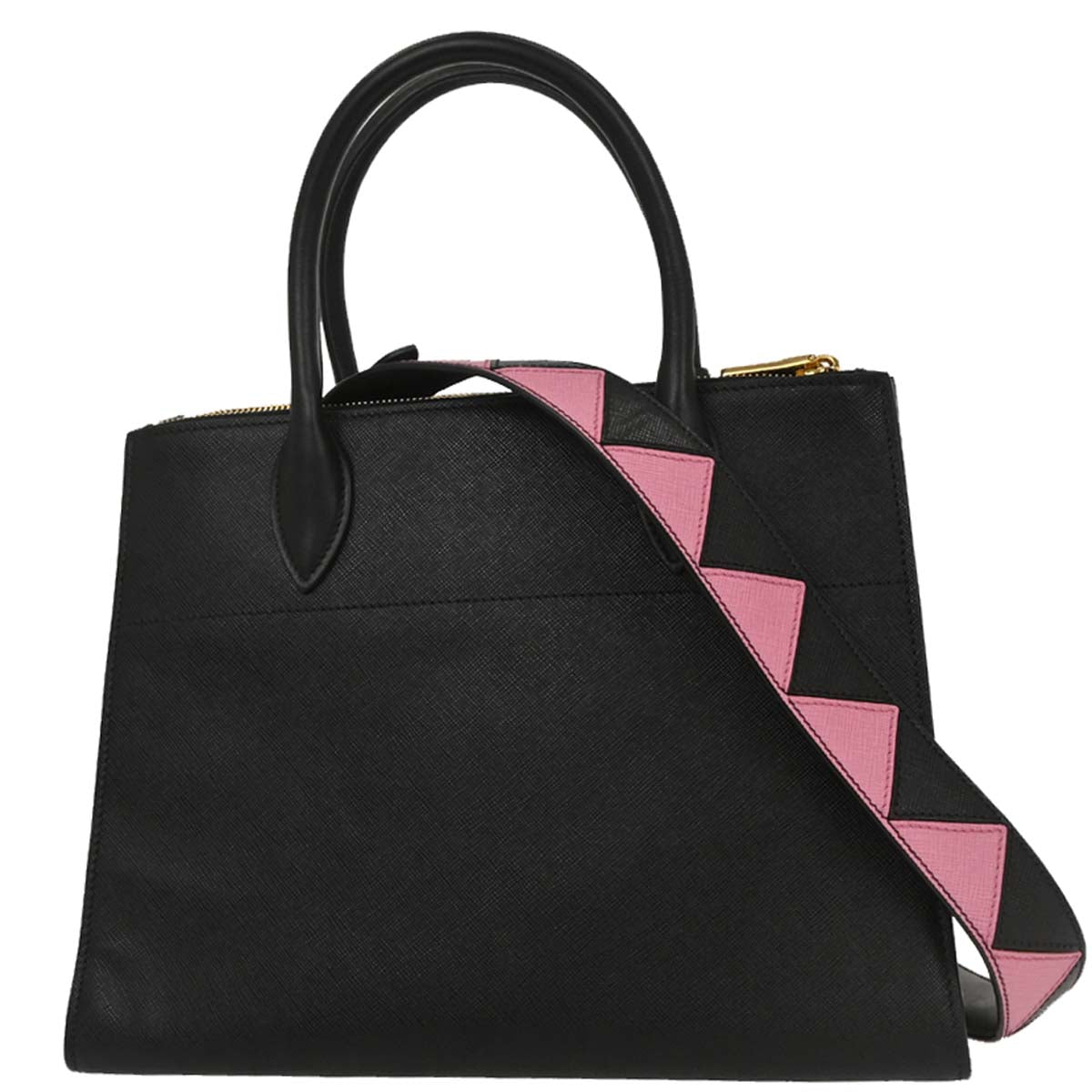Prada Black Leather Paradigme 2way Shoulder Tote Handbag