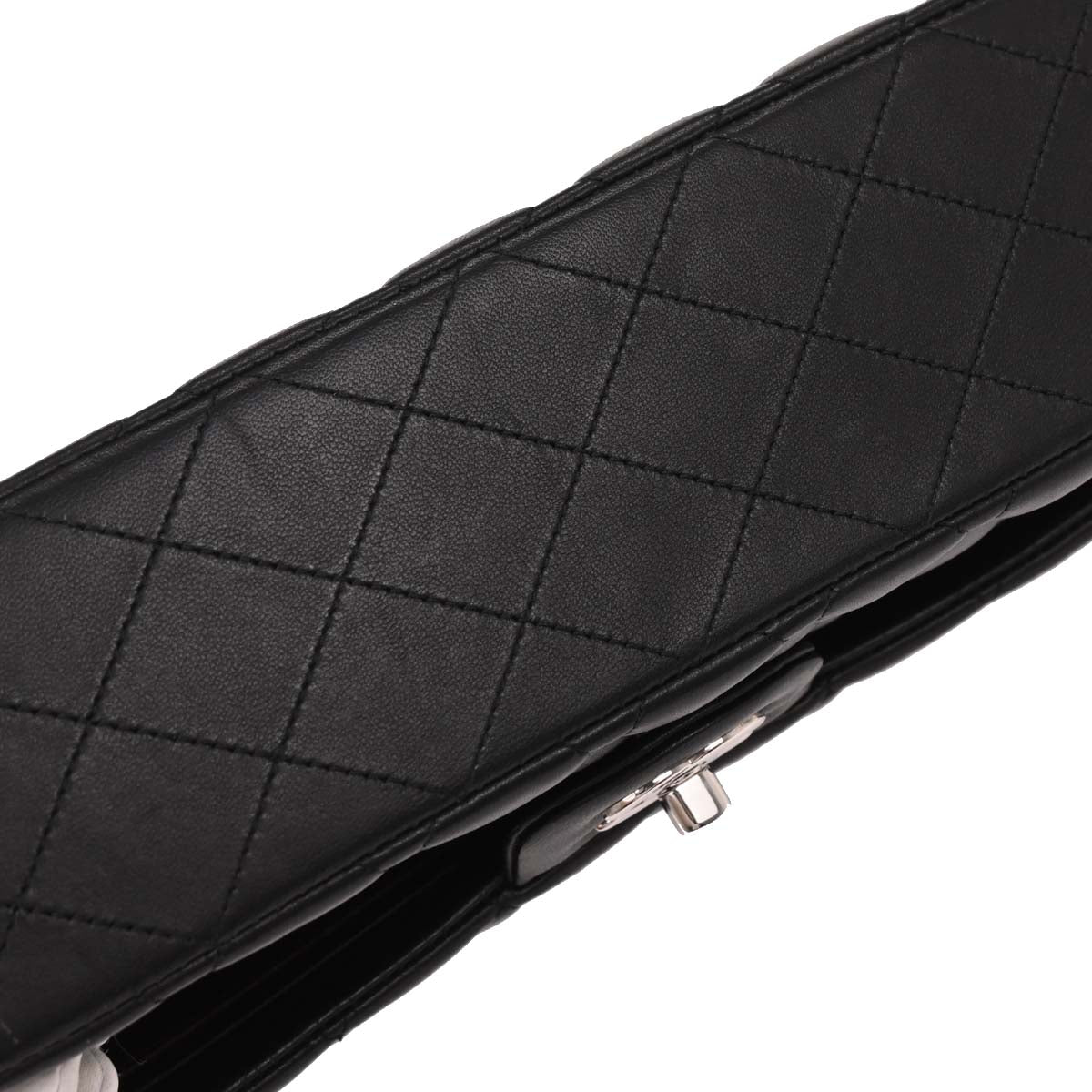 Chanel Black Lambskin Medium Classic Double Flap Shoulder Bag