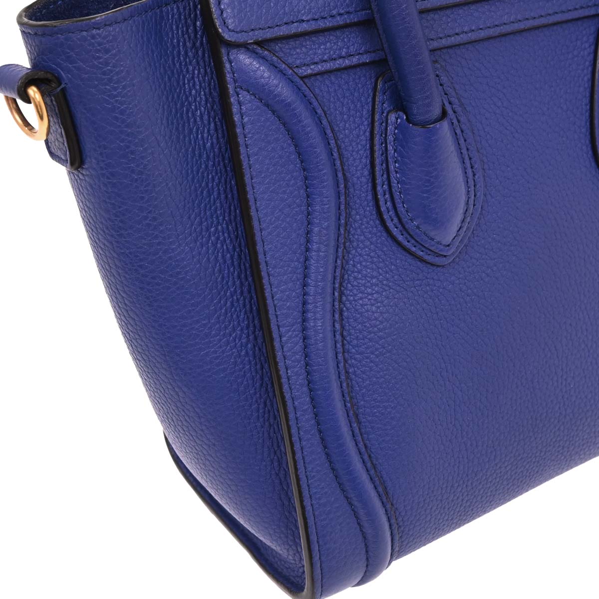 Celine Blue Leather Nano Luggage Tote Bag