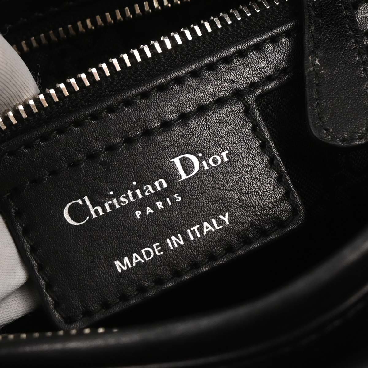 Christian Dior Black Lambskin Lady Dior Cannage 2way Shoulder Handbag