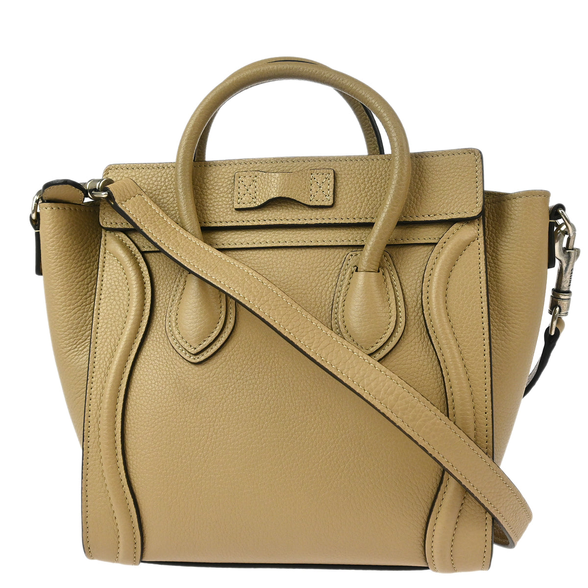 Celine Beige Leather Nano Luggage Tote Bag
