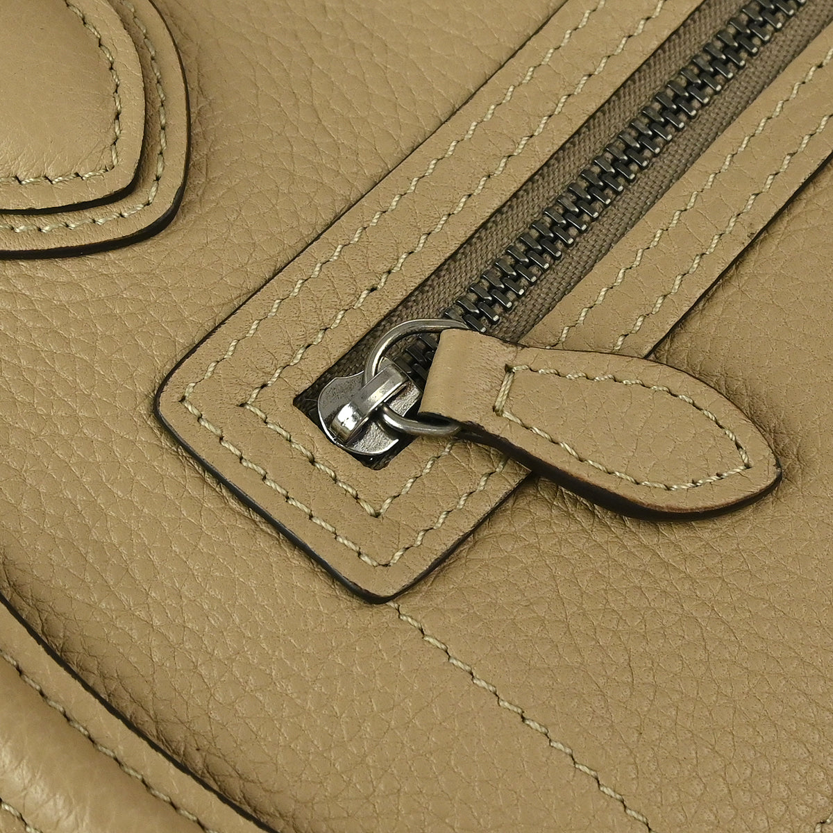 Celine Beige Leather Nano Luggage Tote Bag