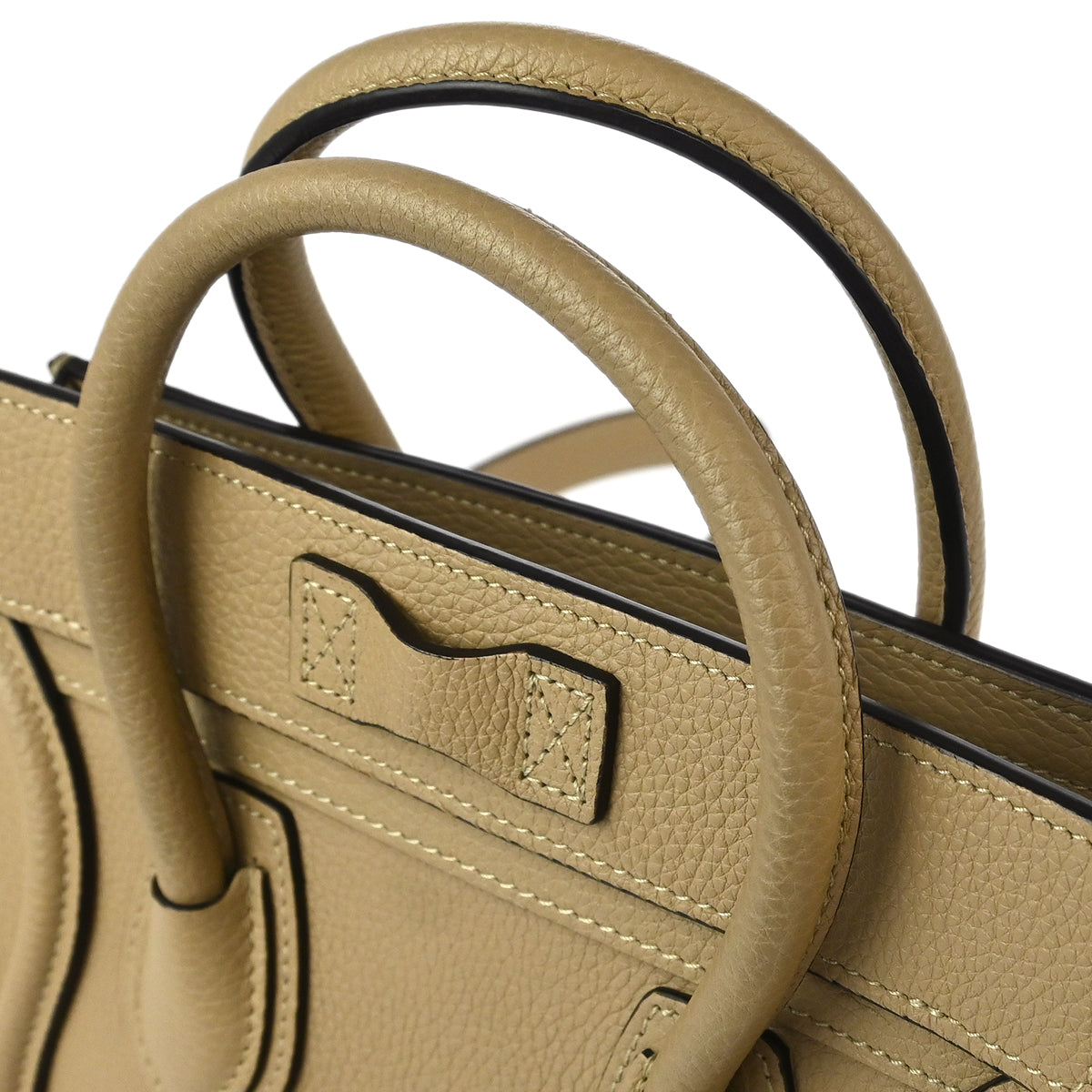 Celine Beige Leather Nano Luggage Tote Bag