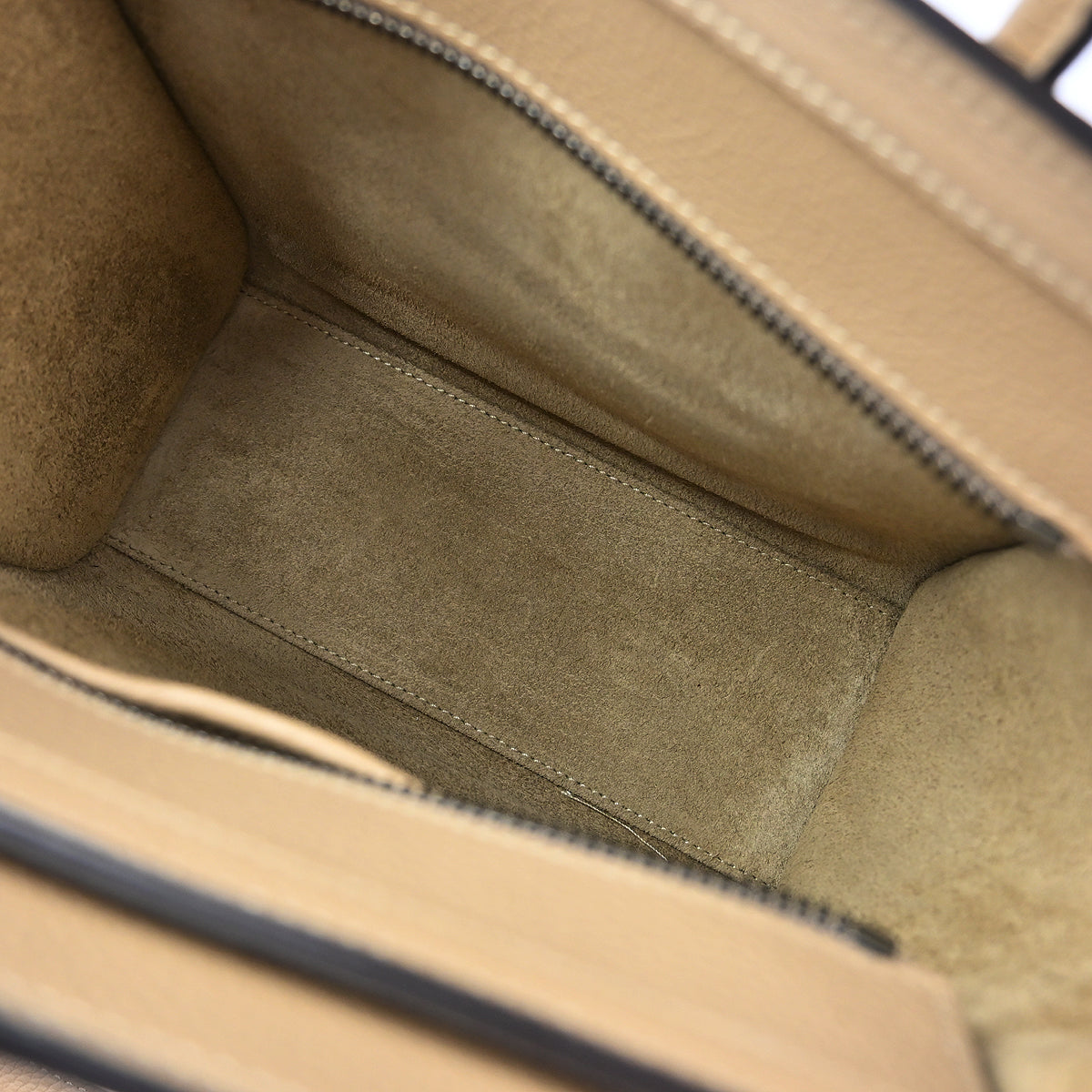Celine Beige Leather Nano Luggage Tote Bag