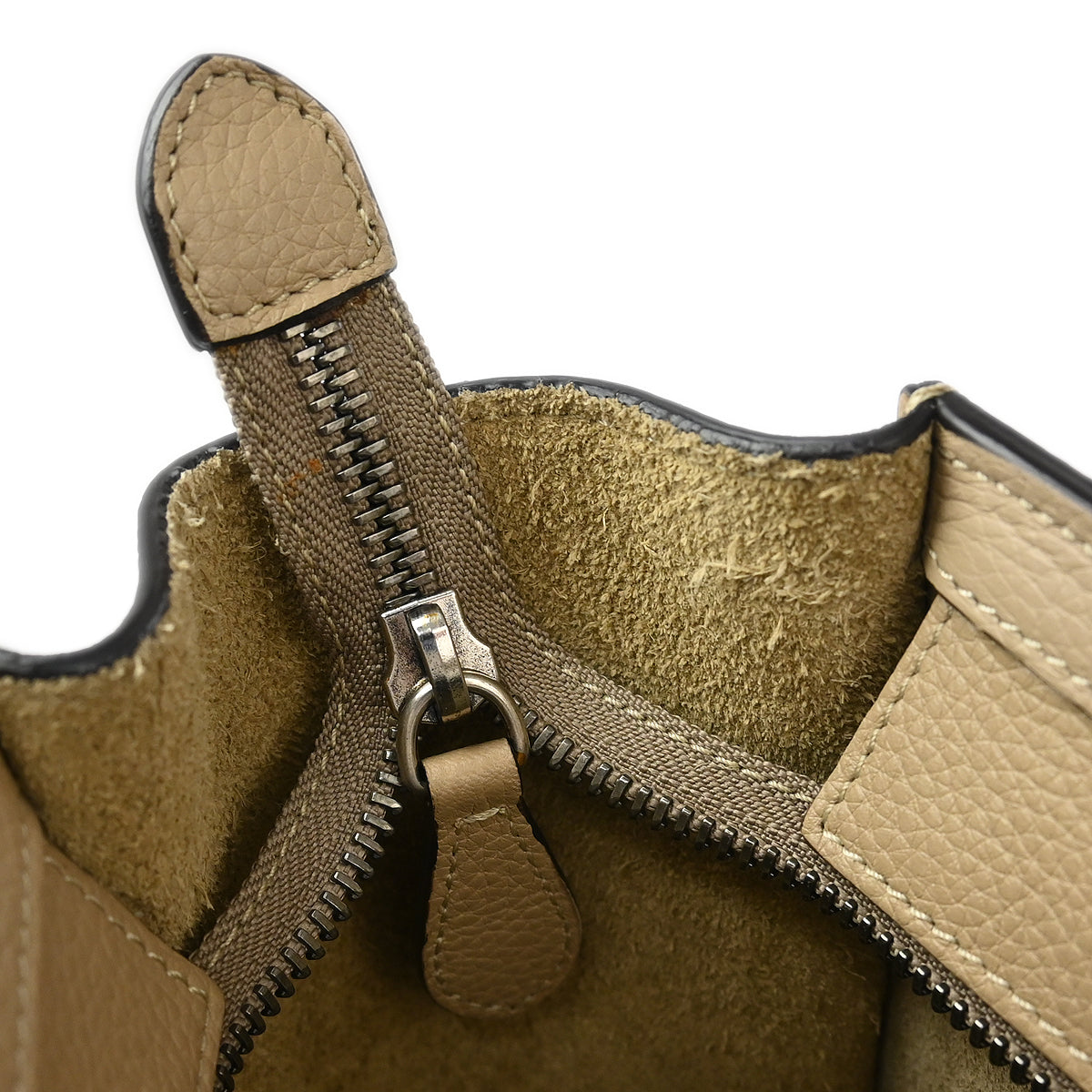 Celine Beige Leather Nano Luggage Tote Bag