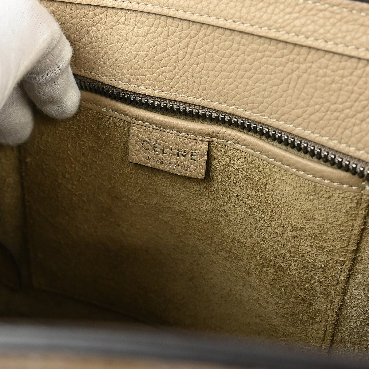 Celine Beige Leather Nano Luggage Tote Bag