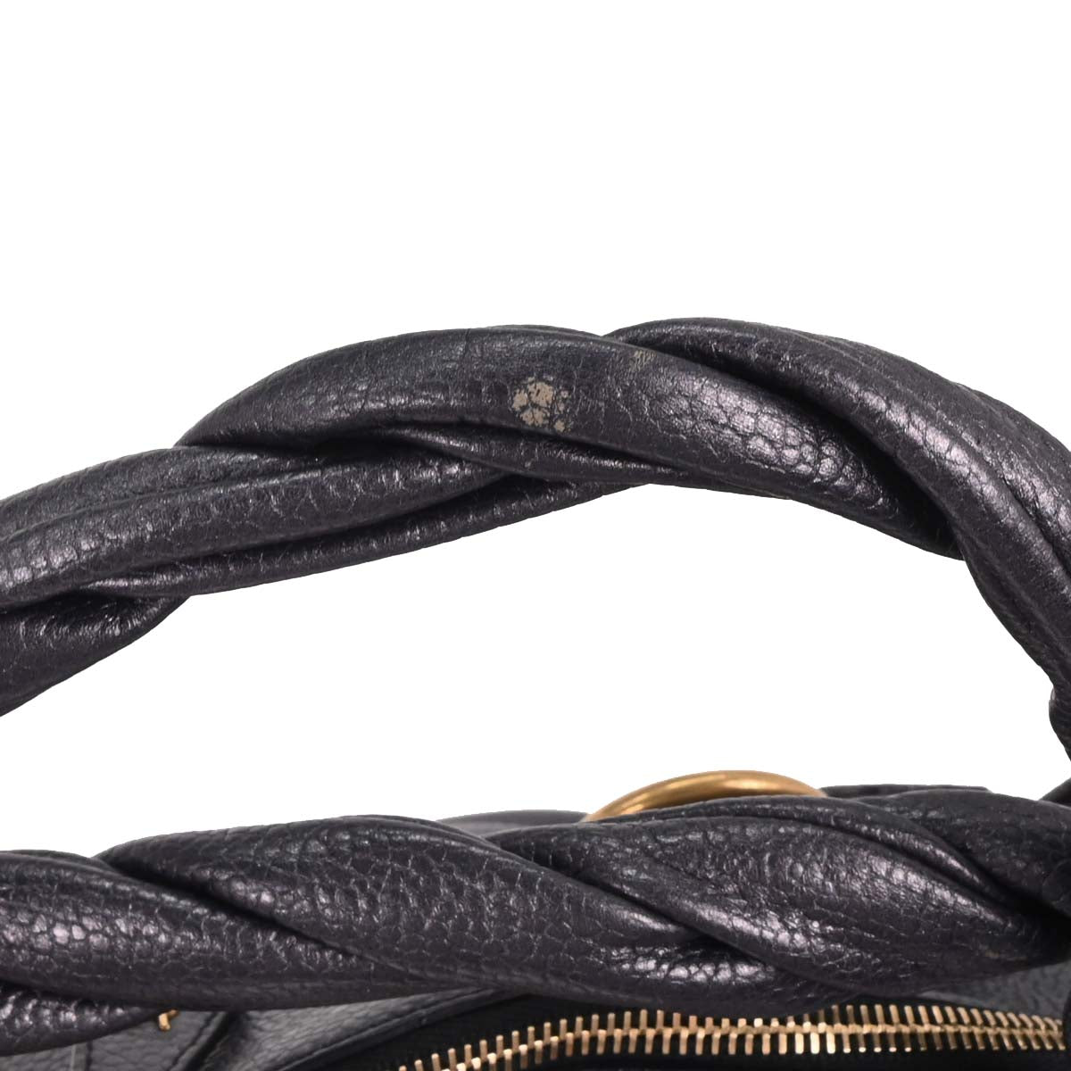 Yves Saint Laurent Metallic Navy Leather Calypso Handbag