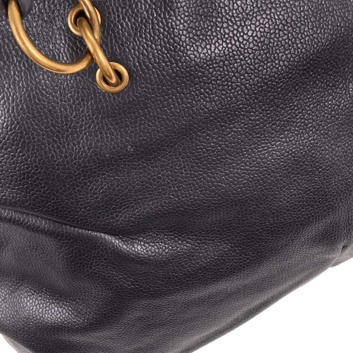 Yves Saint Laurent Metallic Navy Leather Calypso Handbag