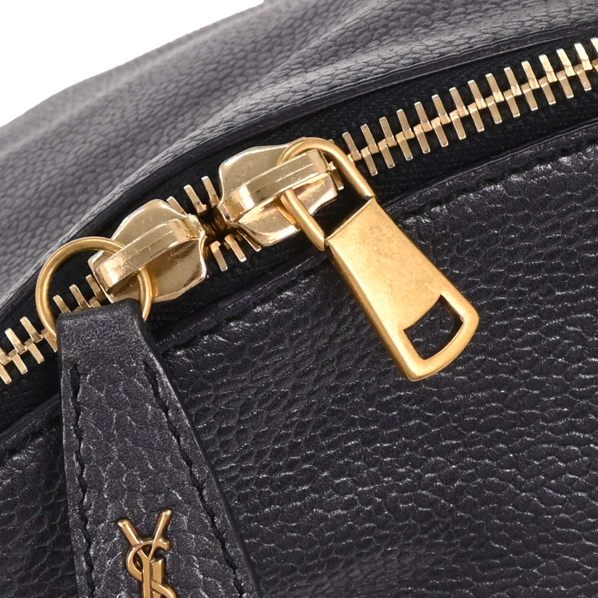 Yves Saint Laurent Metallic Navy Leather Calypso Handbag