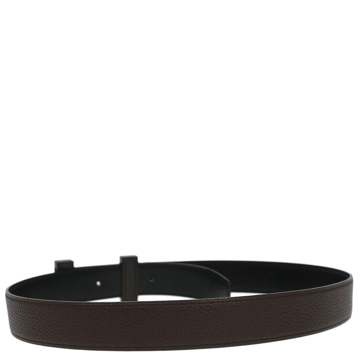 Hermes Brown Togo Box Calf Constance Reversible Belt #80 Small Good