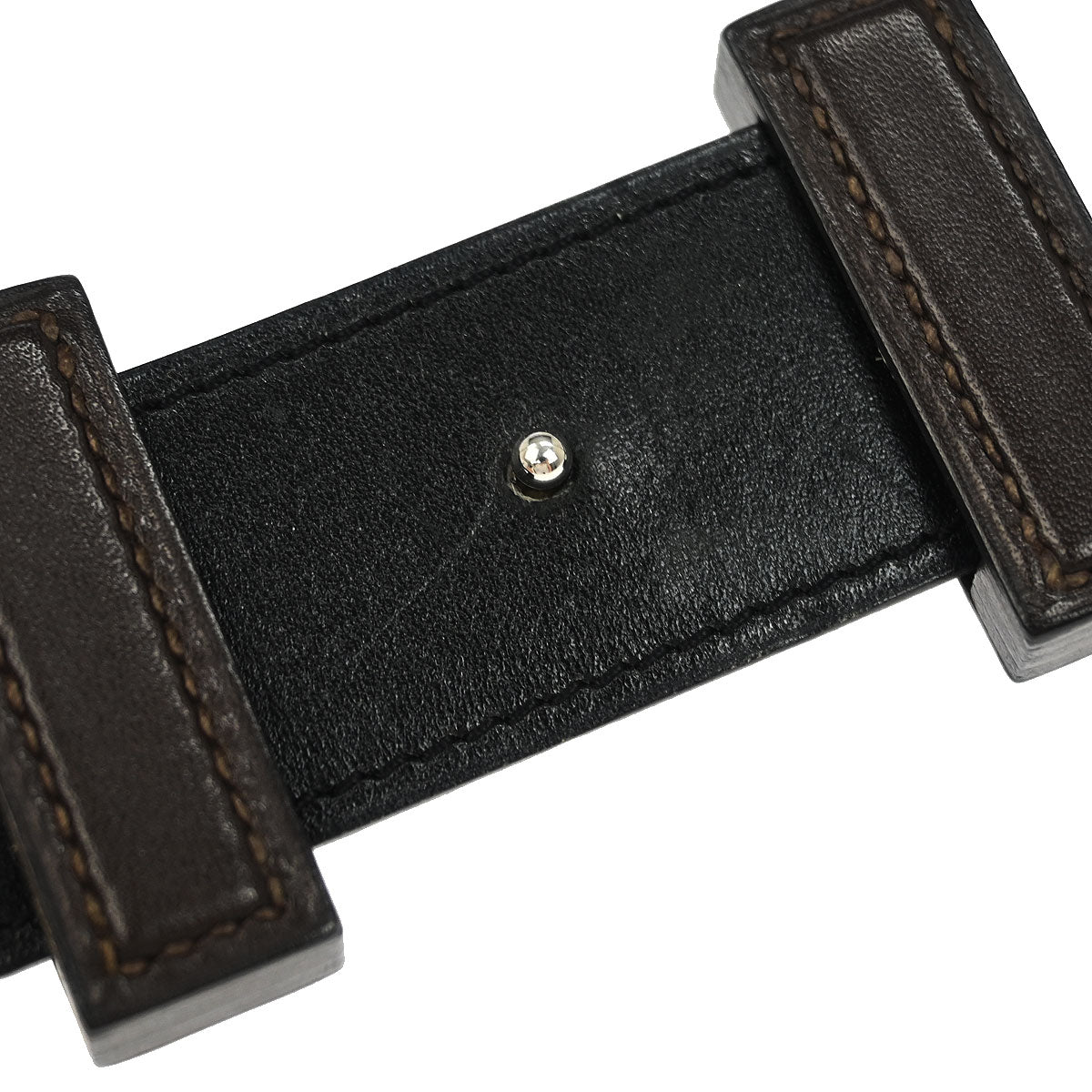 Hermes Brown Togo Box Calf Constance Reversible Belt #80 Small Good
