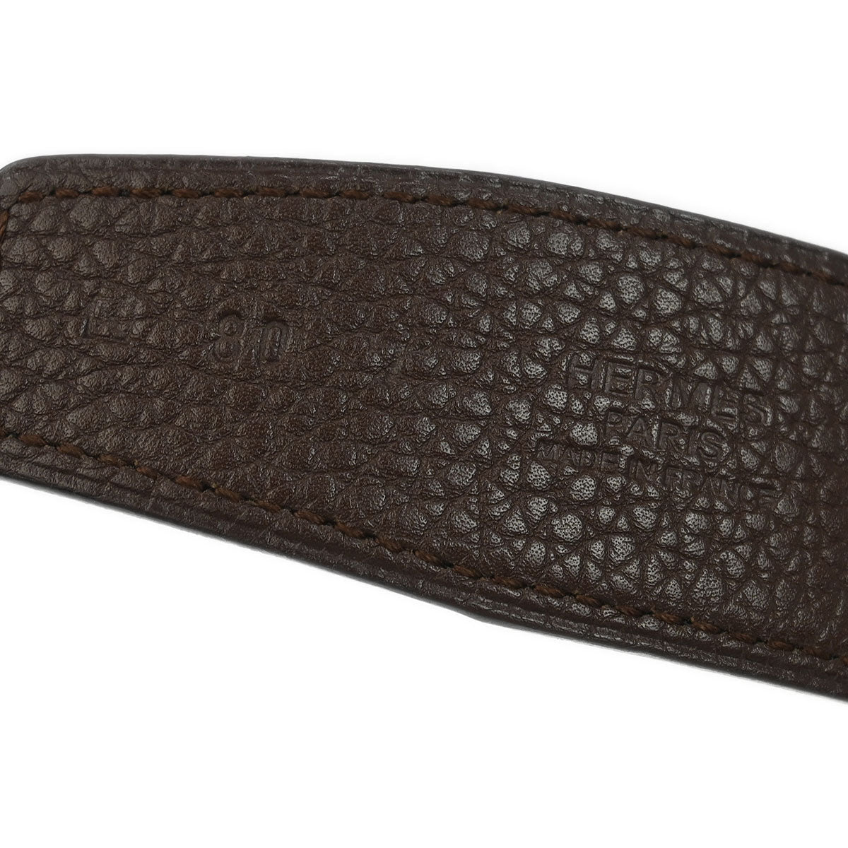 Hermes Brown Togo Box Calf Constance Reversible Belt #80 Small Good
