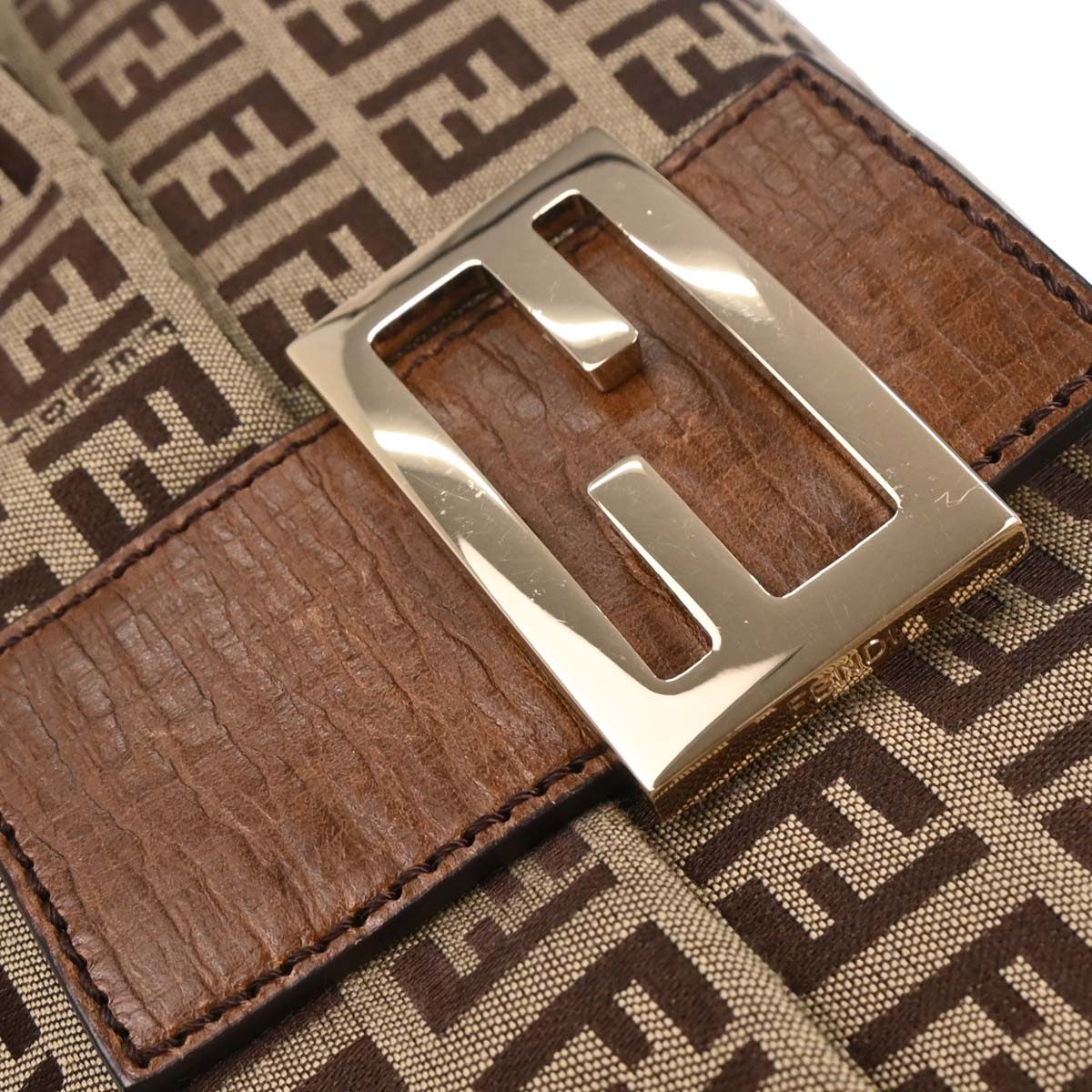 Fendi Brown Zucchino Mamma Baguette Handbag