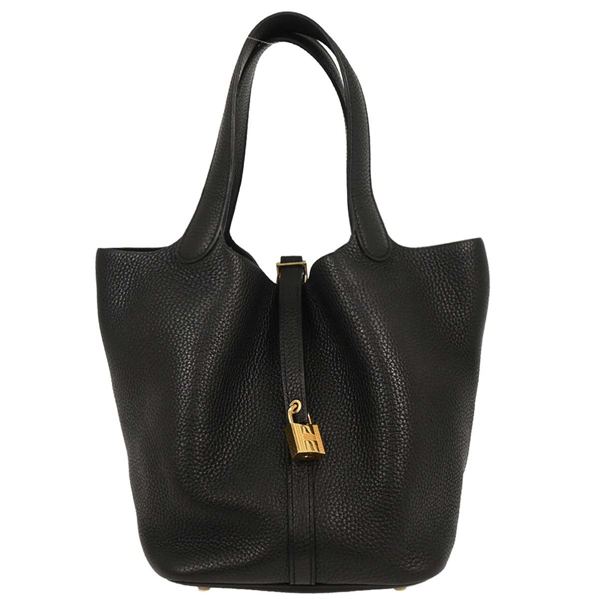 Hermes Black Taurillon Clemence Picotin Lock 22 MM Handbag