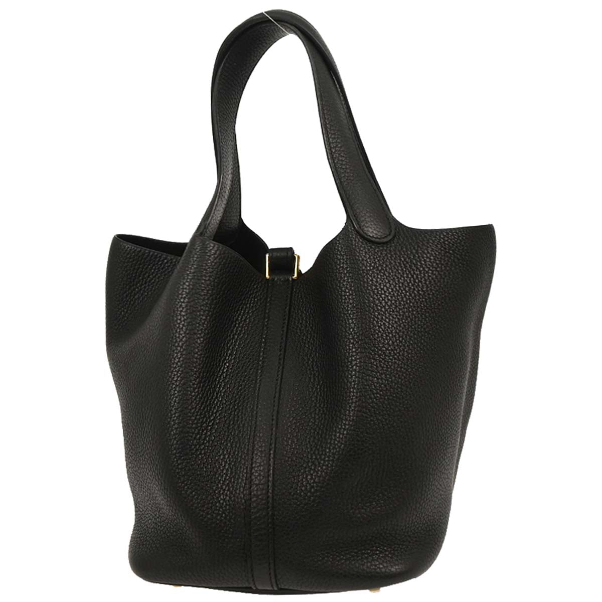 Hermes Black Taurillon Clemence Picotin Lock 22 MM Handbag