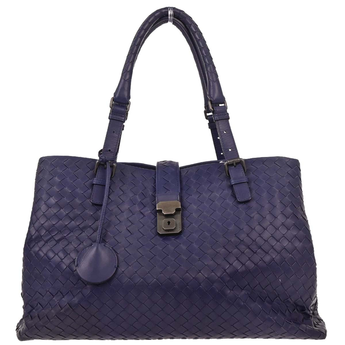 Bottega Veneta Purple Intrecciato Roma Tote Bag