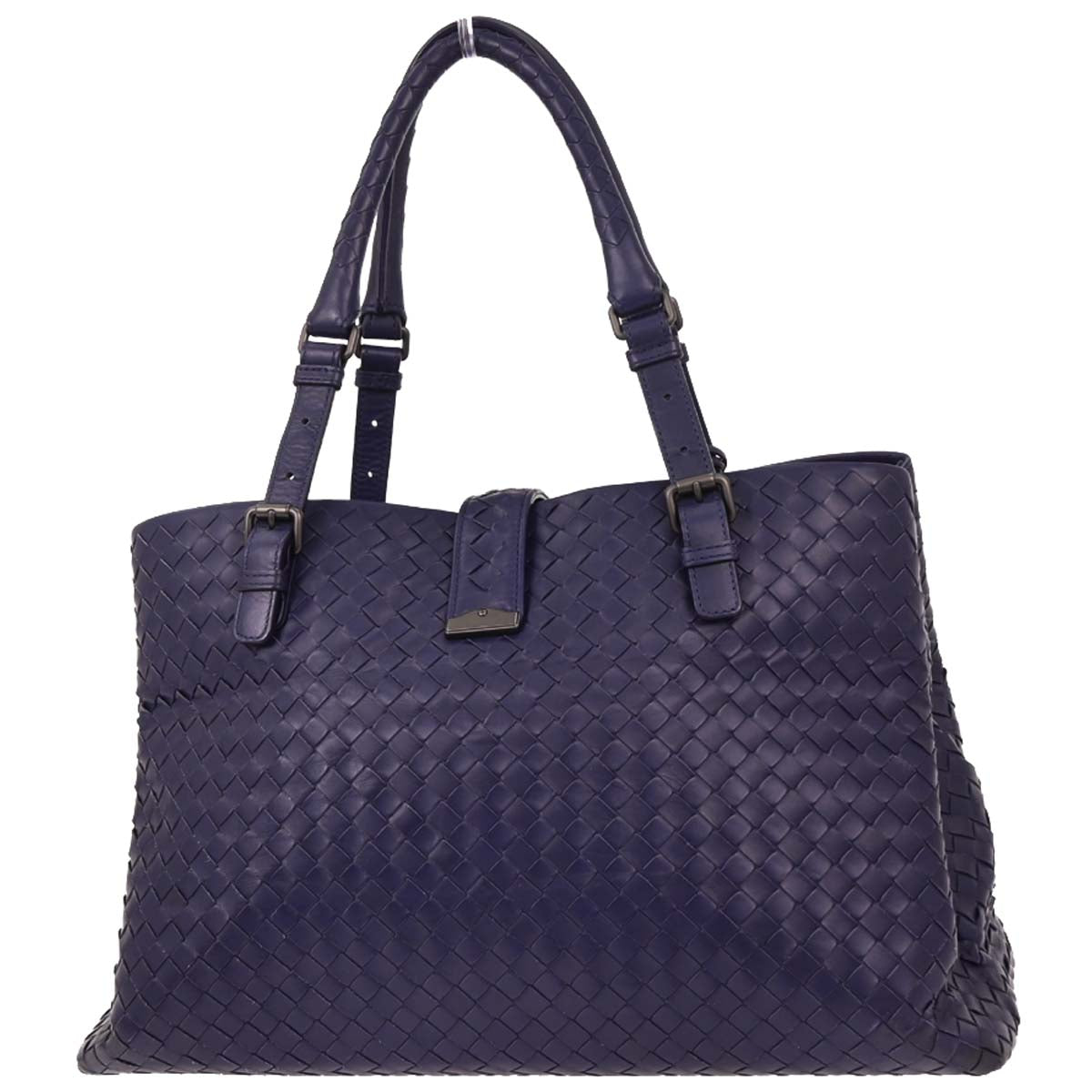 Bottega Veneta Purple Intrecciato Roma Tote Bag