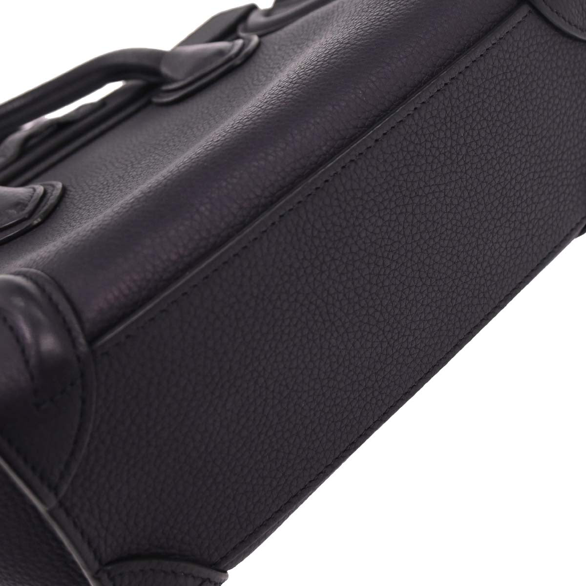 Celine Navy Leather Nano Luggage Tote Bag