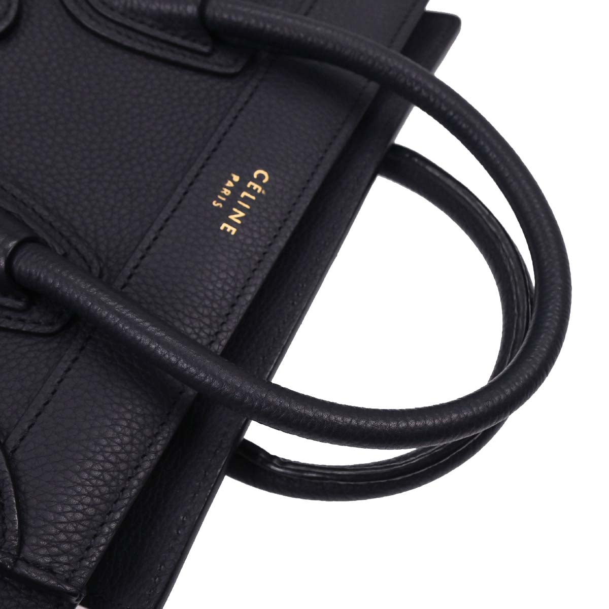 Celine Navy Leather Nano Luggage Tote Bag