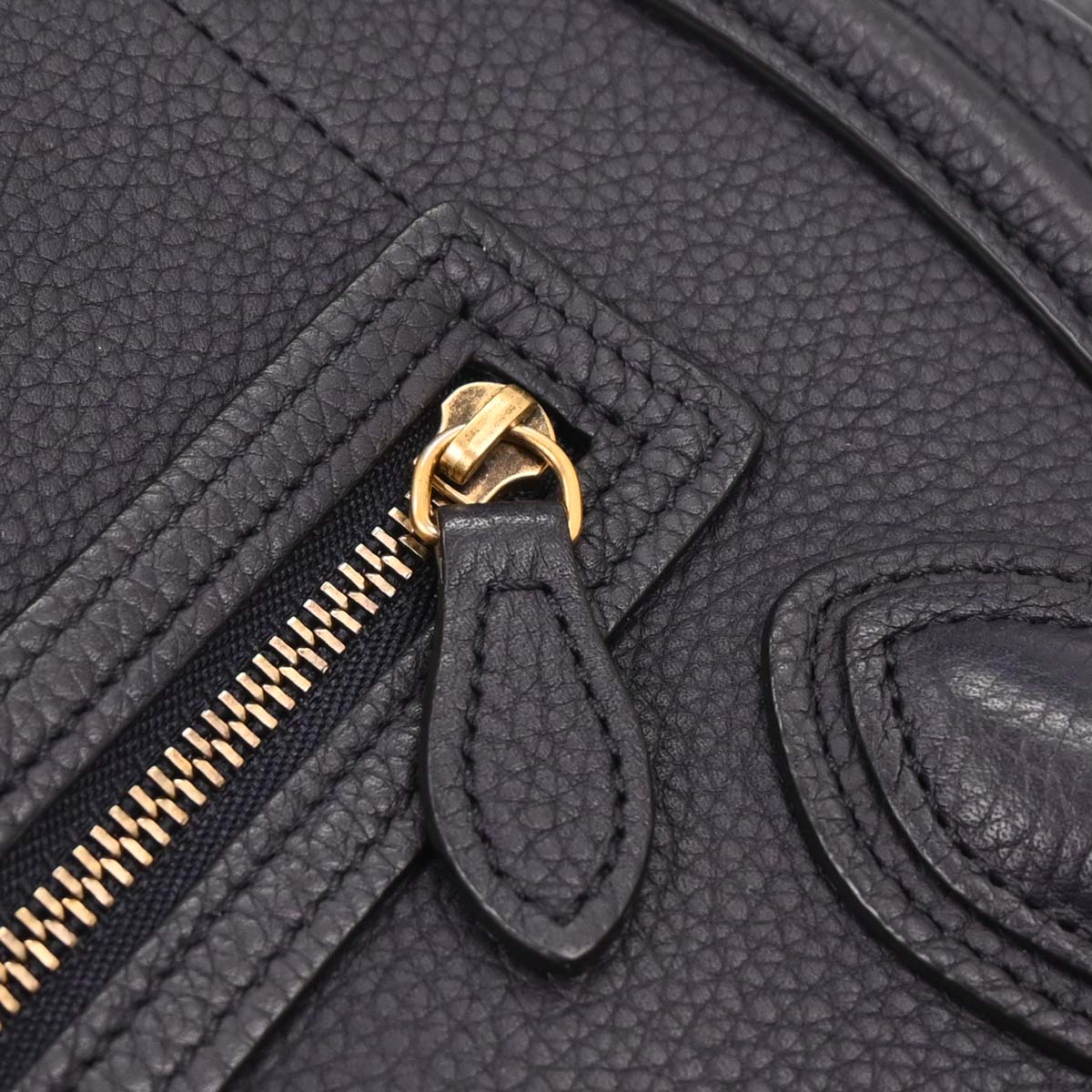Celine Navy Leather Nano Luggage Tote Bag