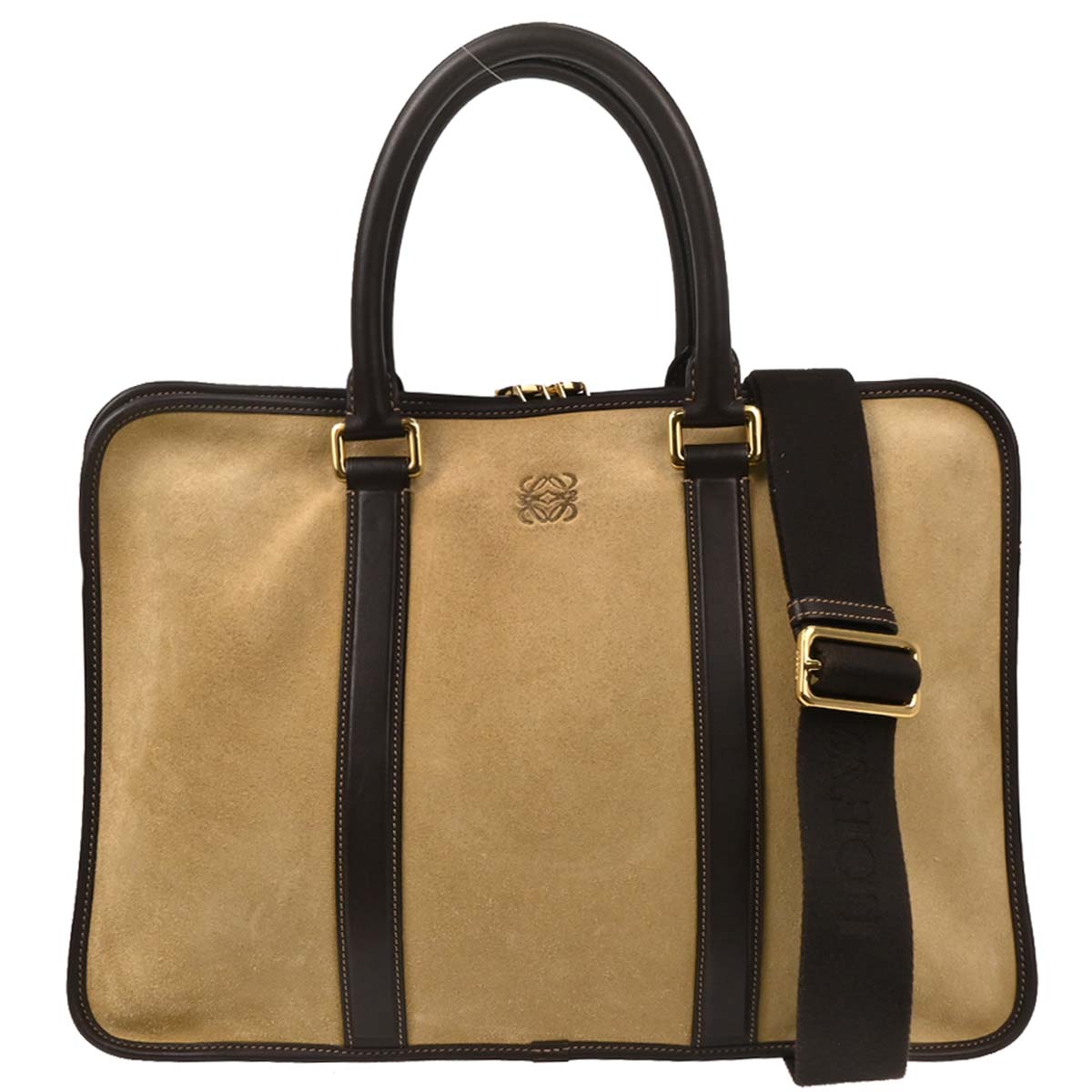Loewe Beige Suede 2way Shoulder Handbag