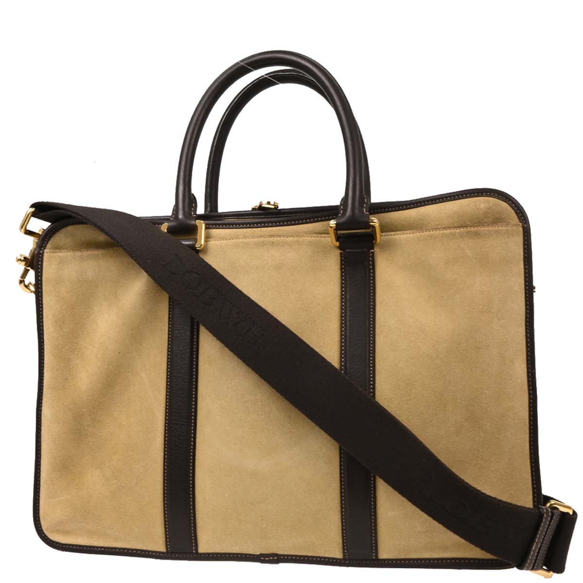 Loewe Beige Suede 2way Shoulder Handbag