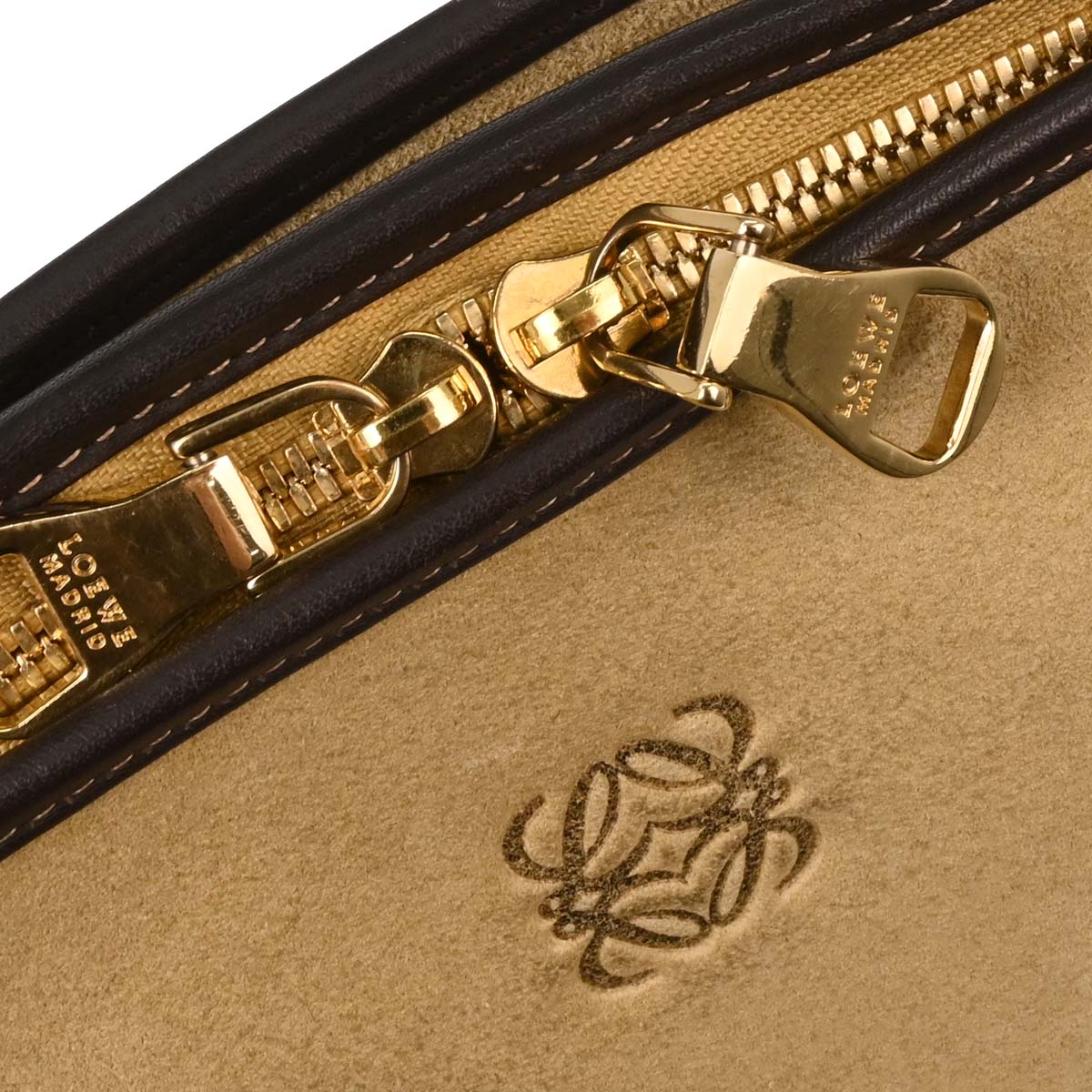 Loewe Beige Suede 2way Shoulder Handbag