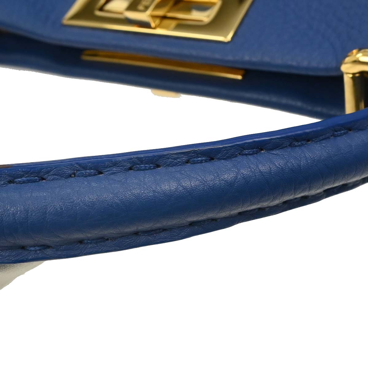 Fendi Blue Leather Peekaboo 2way Shoulder Handbag