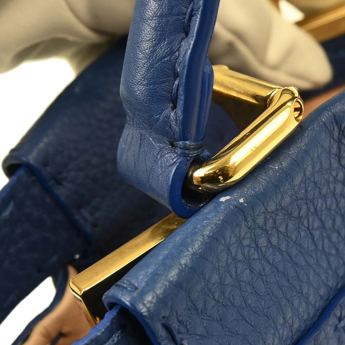 Fendi Blue Leather Peekaboo 2way Shoulder Handbag