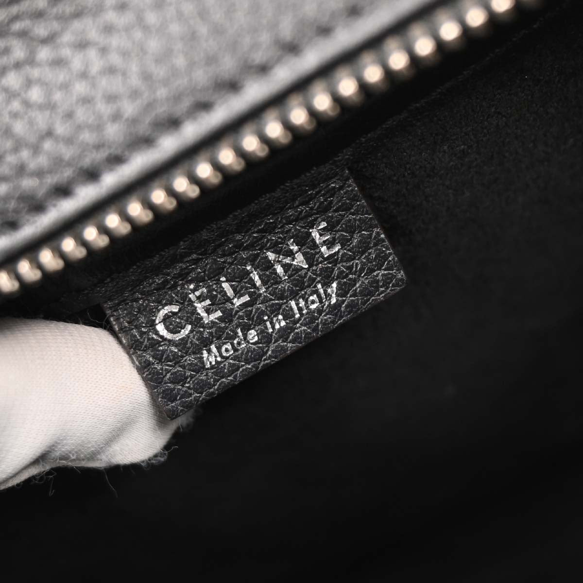Celine Black Leather Nano Luggage Tote Bag