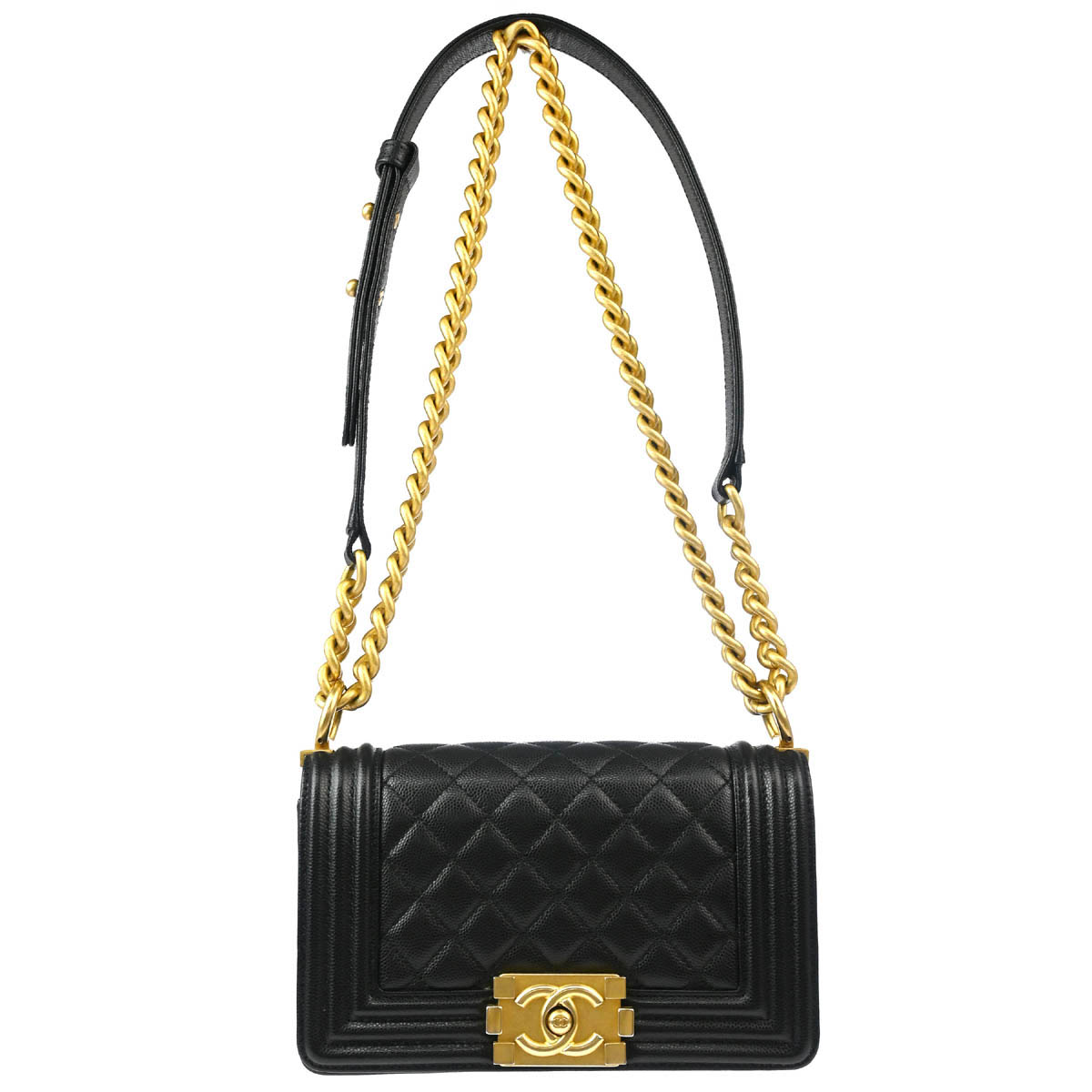 Boy Chanel Black Caviar Small Chain Shoulder Bag