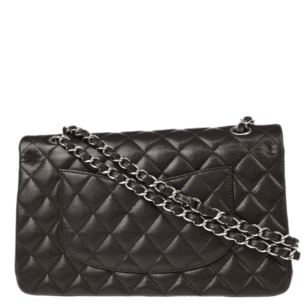 Chanel 2018-2019 Brown Calfskin Medium Classic Double Flap Shoulder Bag