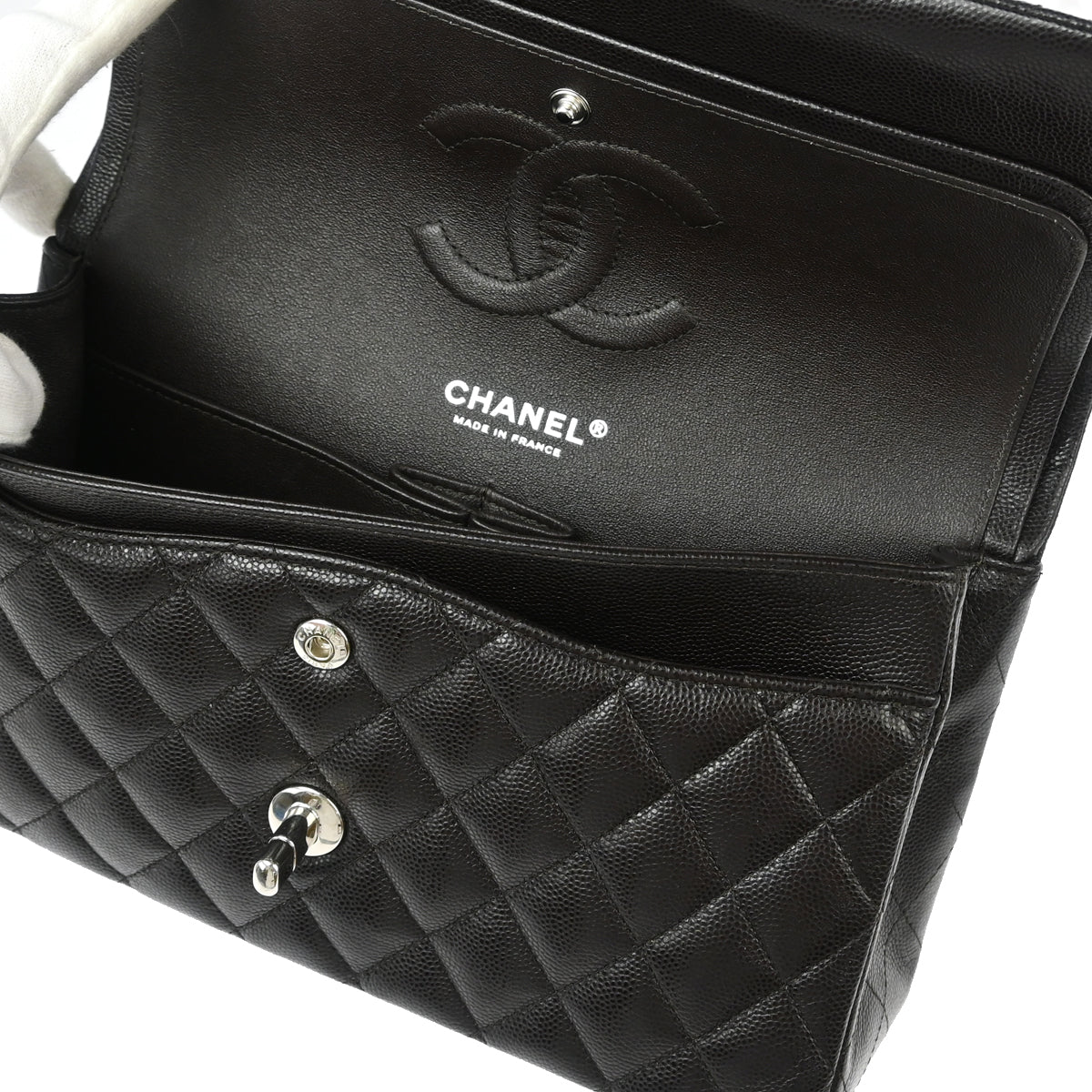 Chanel 2018-2019 Brown Calfskin Medium Classic Double Flap Shoulder Bag