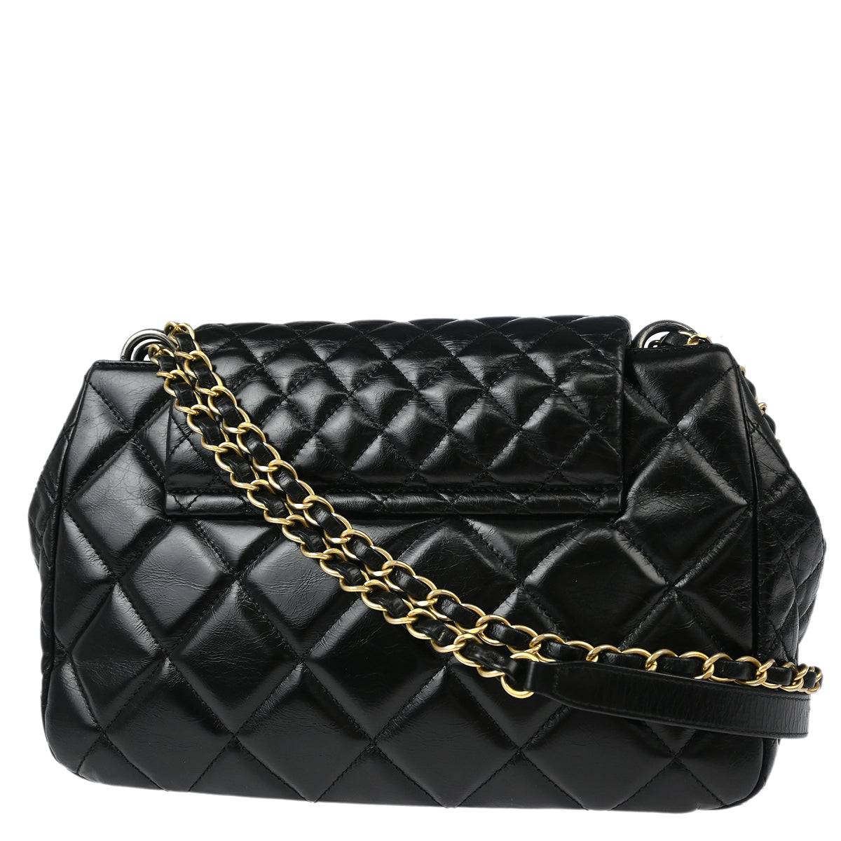 Chanel Black Calfskin Daily Walk Accordion Flap Bag