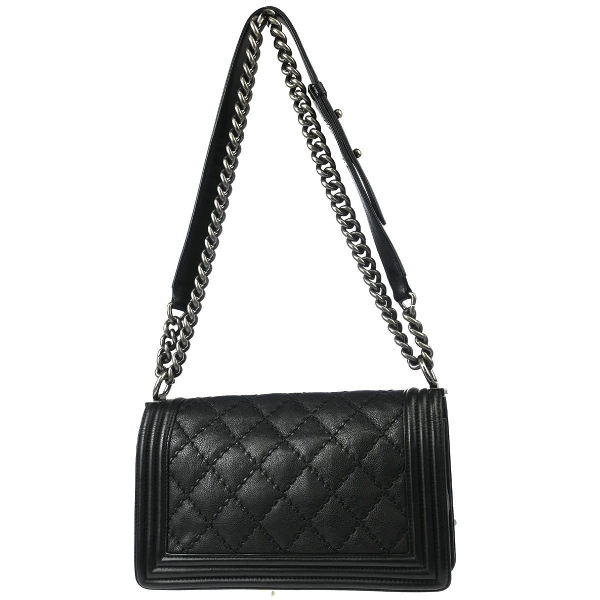 Boy Chanel 2015-2016 Black Calfskin Medium Shoulder Bag